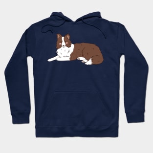 Cute cartoon brown border collie dog Hoodie